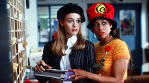 film still from 1995's Clueless showing Alicia Silverstone as Cher Horowitz and Stacey Dash as Dionne Davenport