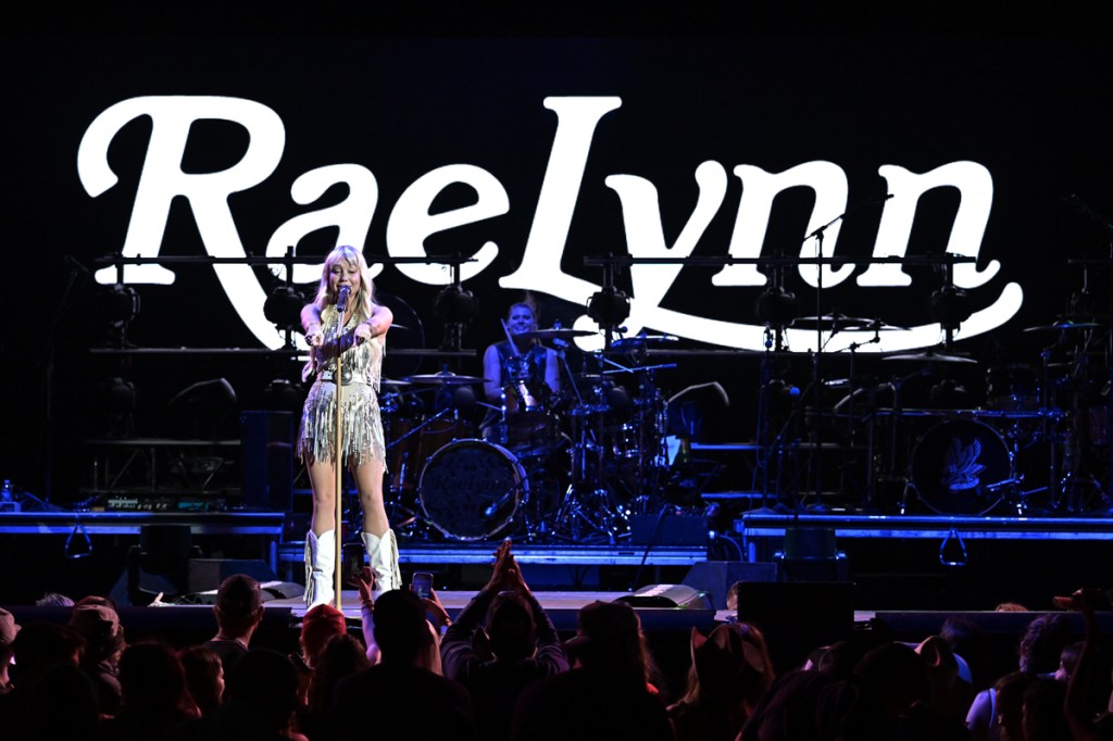 Country singer RaeLynn on stage during a concert