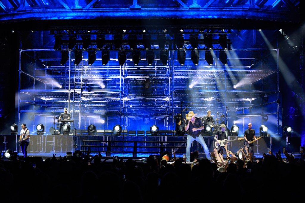 Jason Aldean performs in concert during Full Throttle Tour 2025 at iTHINK Financial Amphitheatre