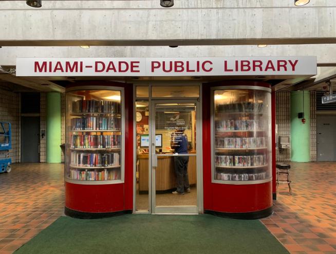 A mini library in Miami-Dade County