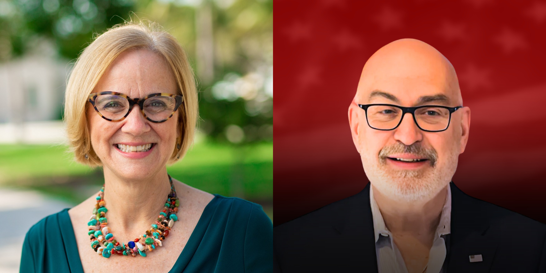 headshots of two mayoral candidates