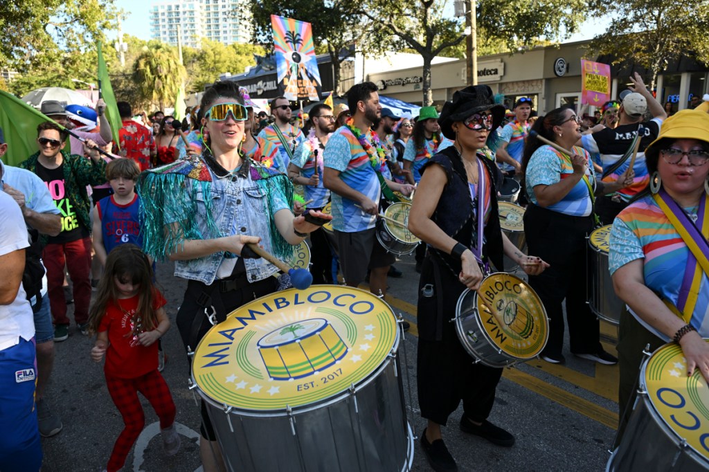photo of drummers at a parade
