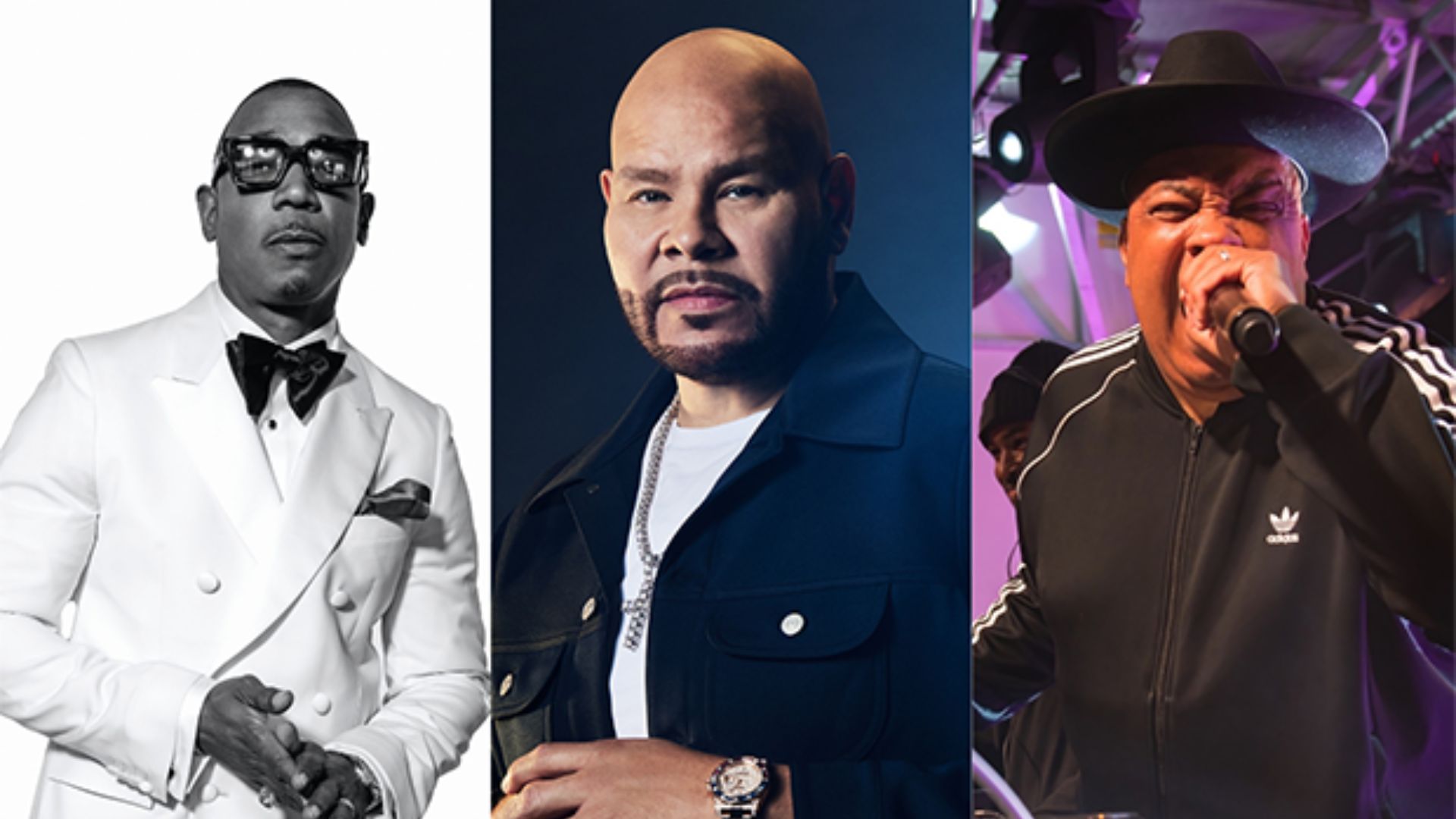 Collage showing JA Rule, Fat Joe and Rev Run.