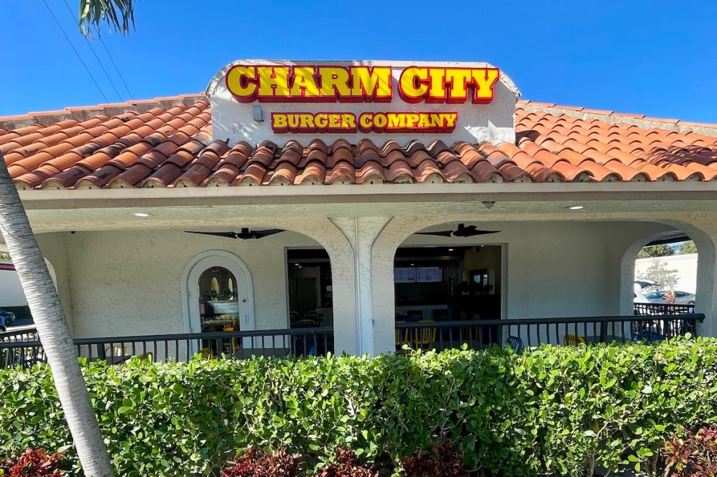 The exterior of the long-awaited Charm City Burger in Boca Raton