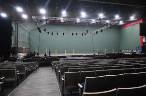 photo of a empty arena seats in front of a jai-alai court