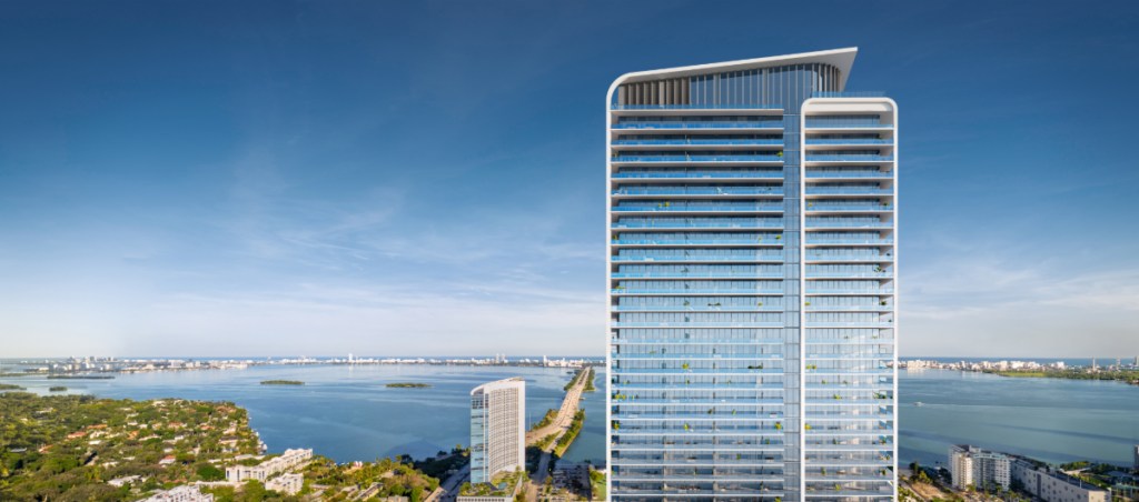 Jean Georges Miami Tropic Residences tower overlooking the bay