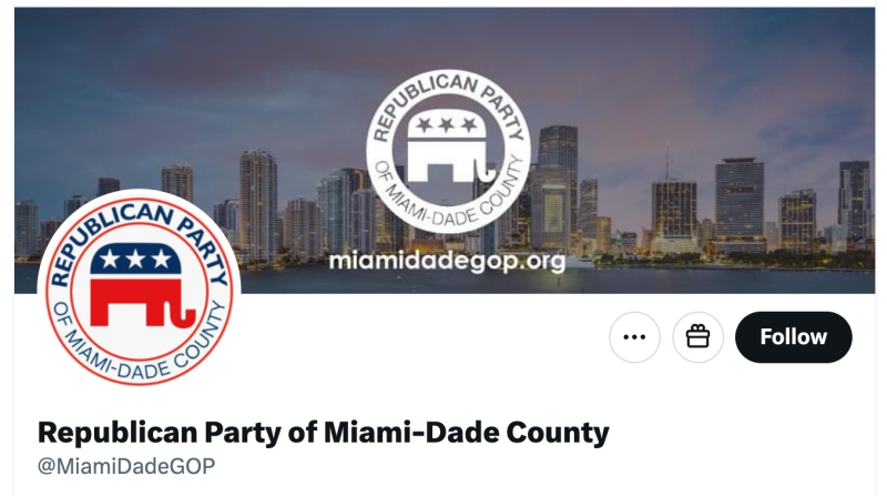 screenshot of Miami-Dade County GOP X page (formerly Twitter)