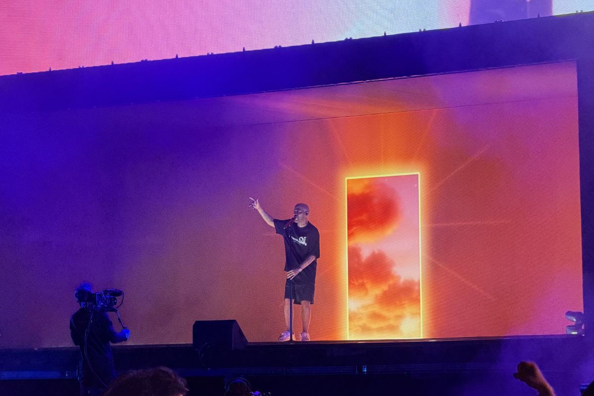 Photo of Kid Cudi performing on stage in South Florida.