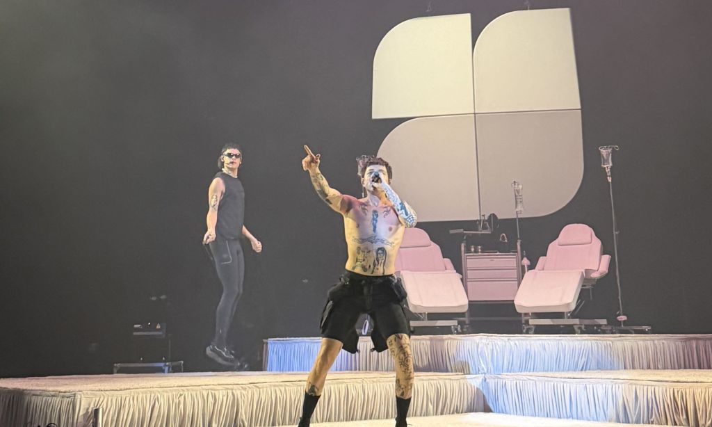Ca7riel and Paco Amoroso on stage at The Fillmore Miami Beach.