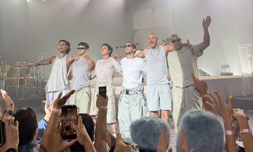 Ca7riel and Paco Amoroso on stage at The Fillmore Miami Beach.