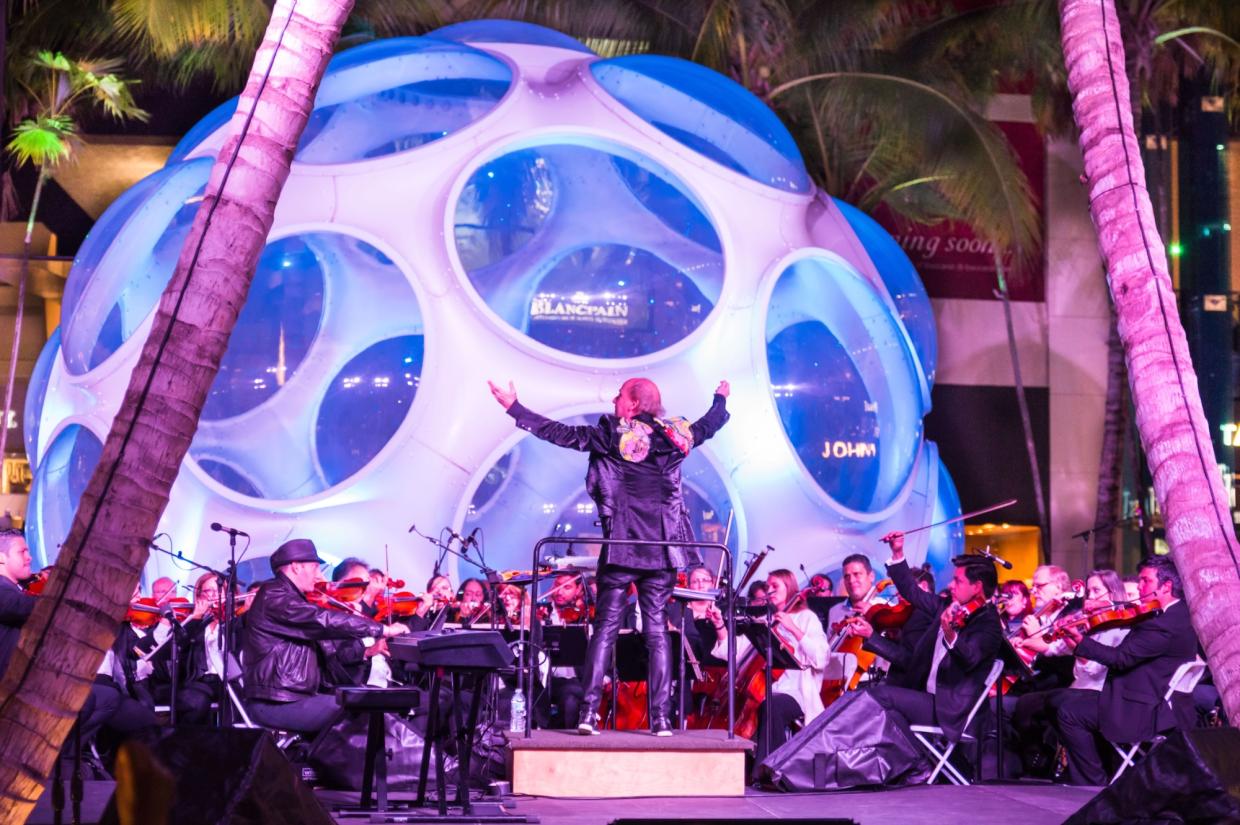Photo of the Miami Symphony Orchestra performing at the Design District.