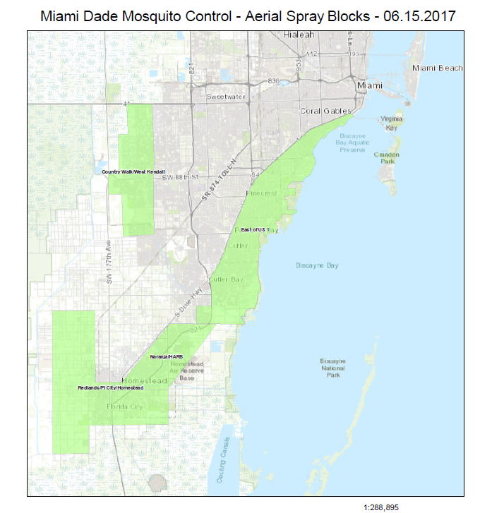 County to Spray Naled Pesticide Over Huge Swath of Miami-Dade Tonight