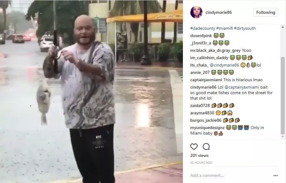 Did a Miami Man Really Catch a Fish in South Beach Floodwater Yesterday?
