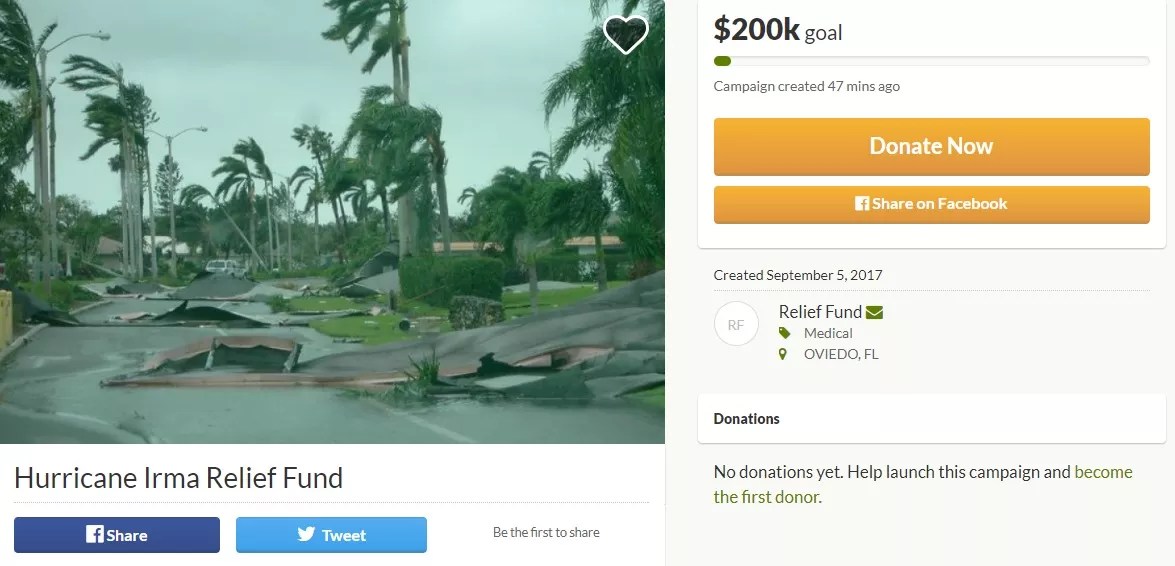 Online Scammers Are Already Making Sketchy Hurricane Irma Fundraisers UPDATED
