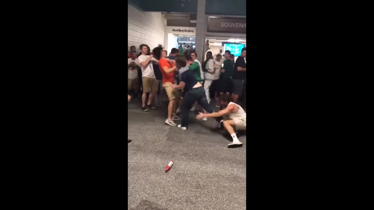 Huge Brawl at University of Miami-Notre Dame Game Caught on Film