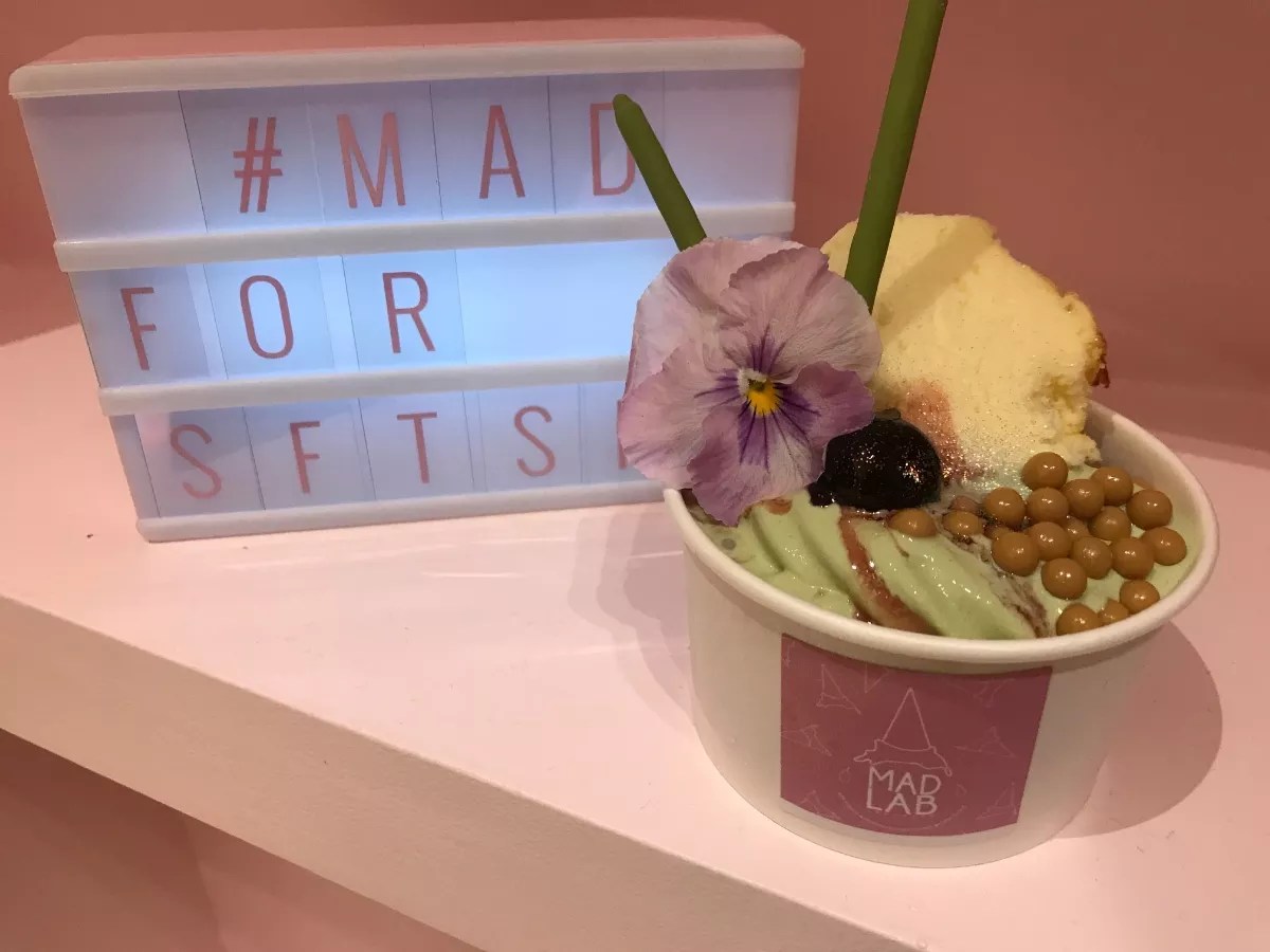 MadLab Creamery Opens With Soft-Serve Ice Cream and Glitter and Cotton Candy Toppings