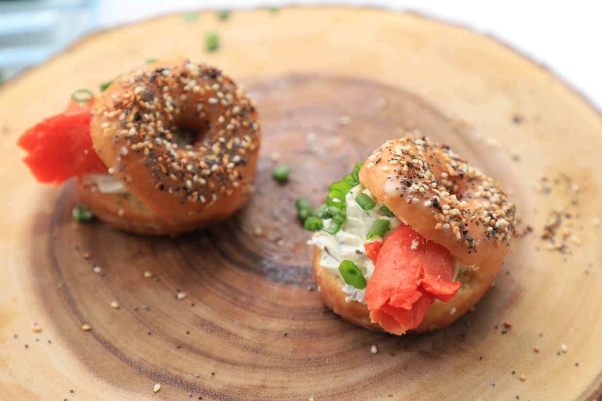 Instagram Sensation the Naughty Fork Debuts Savory Bagel Doughnut at Honeybee