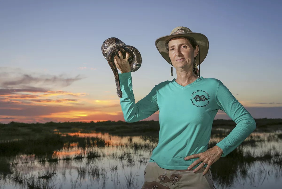 One of Florida’s Only Female Python Hunters Risks It All for the Everglades