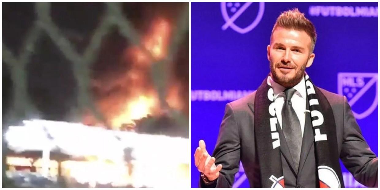 Dozens of Golf Carts Went Up in Flames at Beckham’s New Stadium Site Last Night