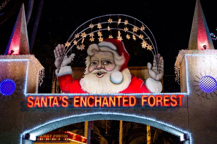 santa and lights