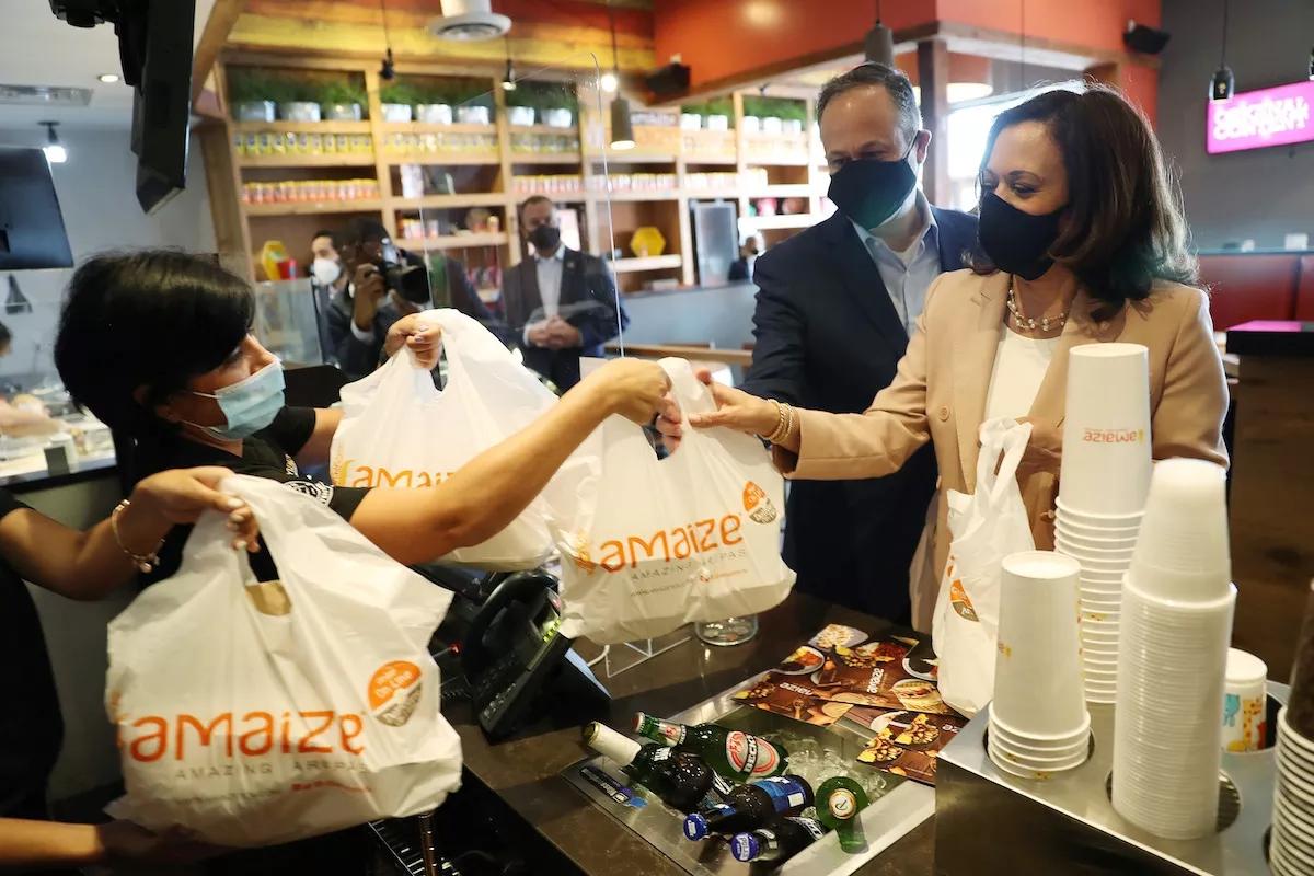 Kamala Harris Grabs Lunch at Amaize in Doral