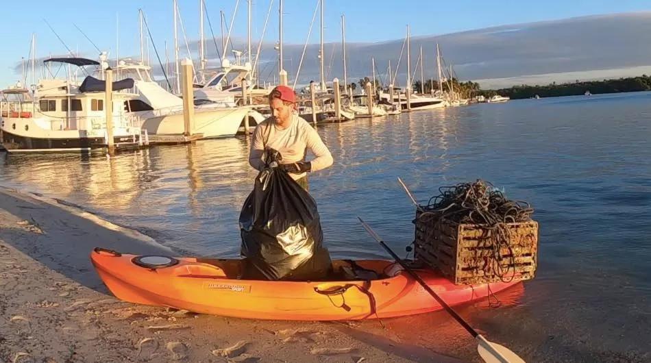 Kayaker Cleans Up Nearly a Ton of Garbage From Biscayne Bay
