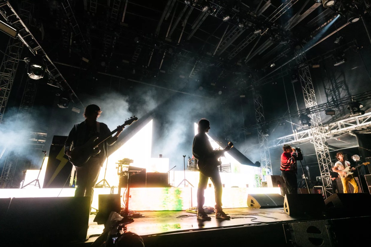 Photo of the band The Strokes performing at III Points festival in Miami.