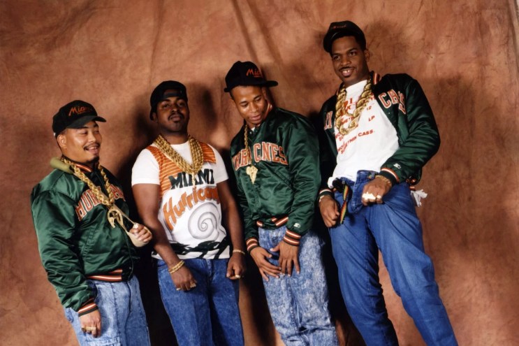 Studio shot of the four members of the 2 Live Crew