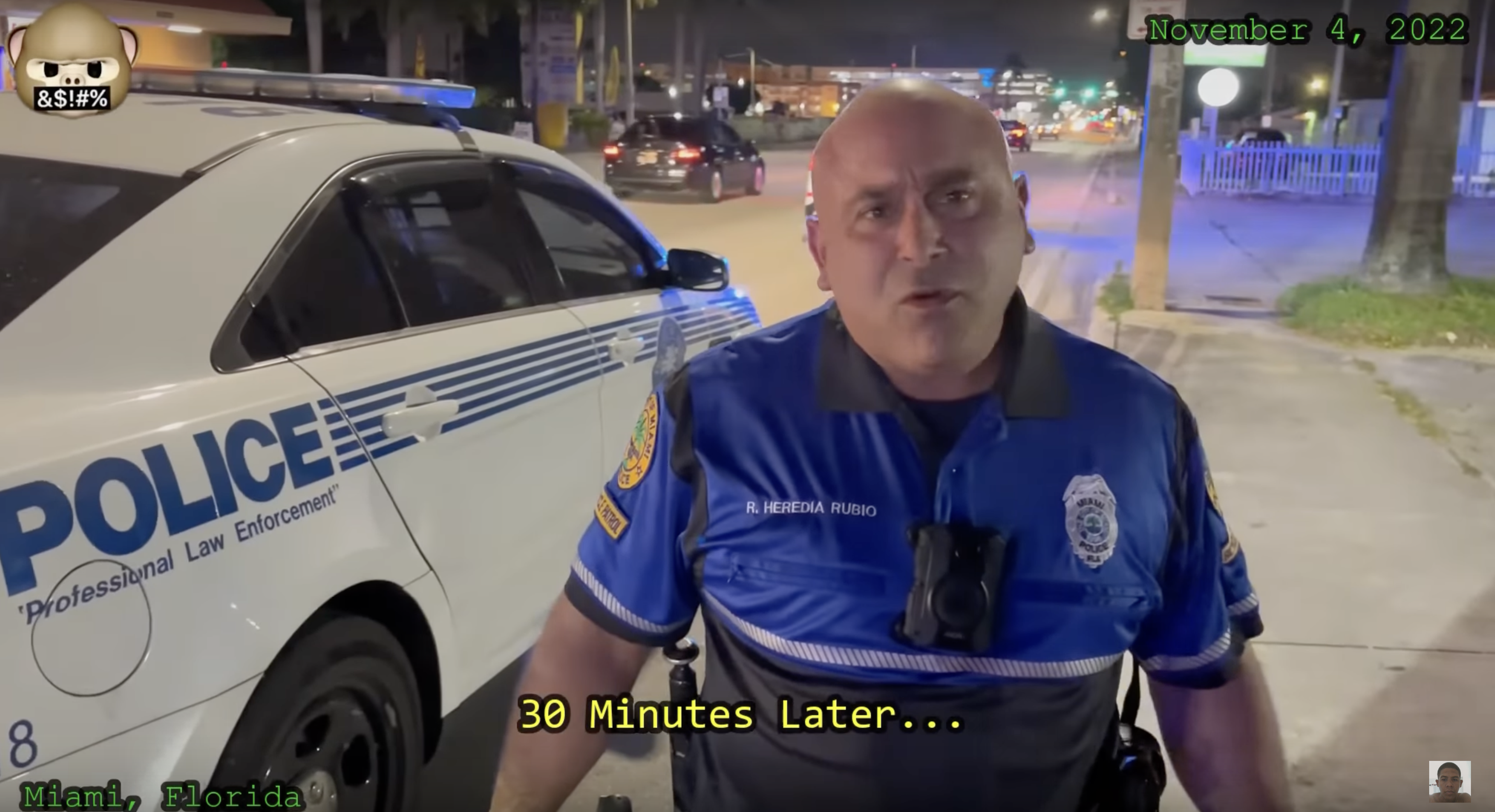 Miami police officer Heredia Rubio filmed by First Amendment auditors