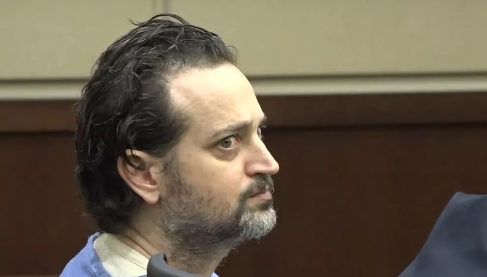 Charlie Adelson sits in a Leon County courtroom for sentencing.