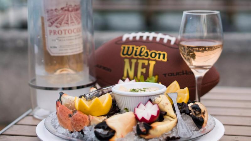 A football and beer