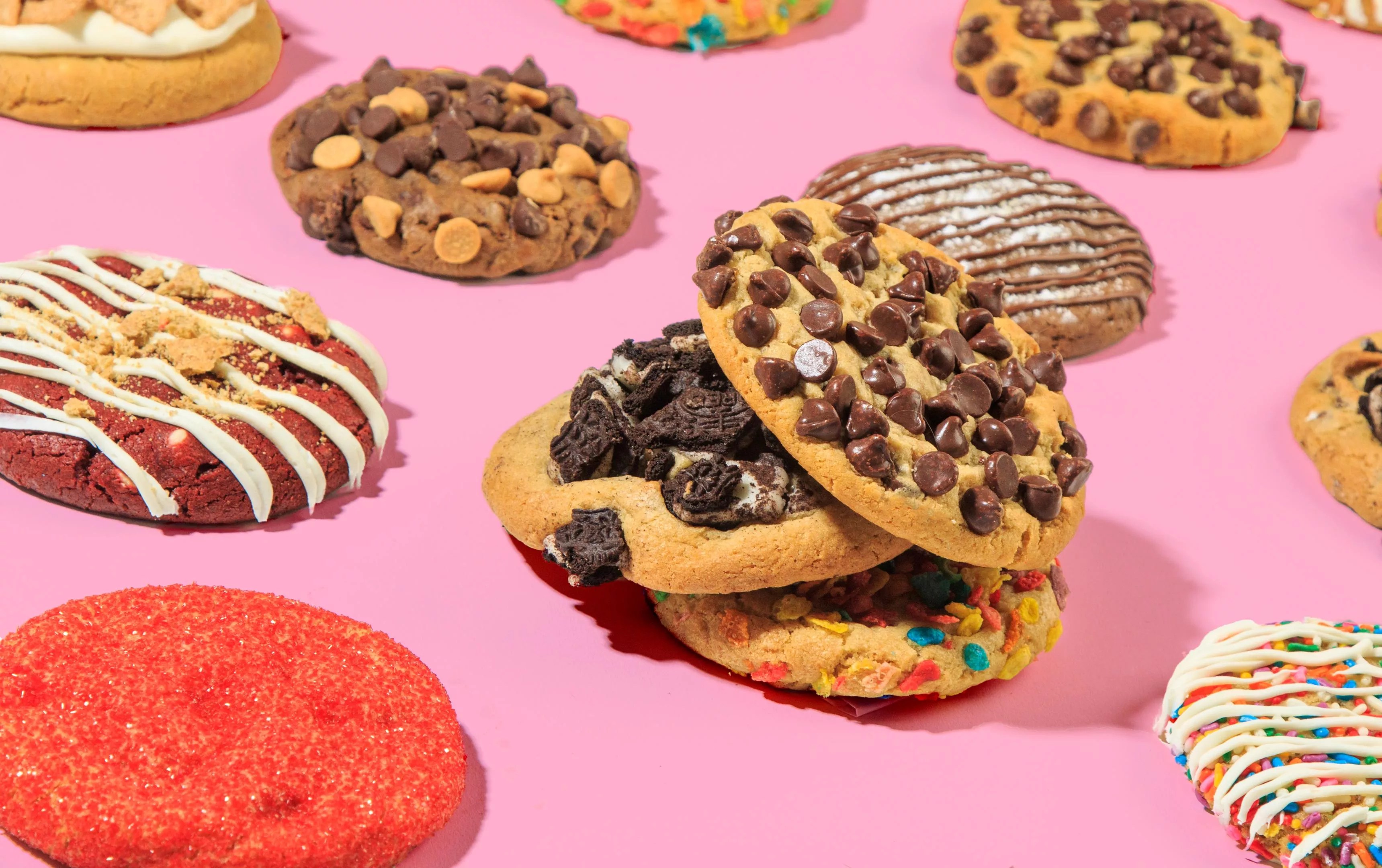 Cookies in a pink background