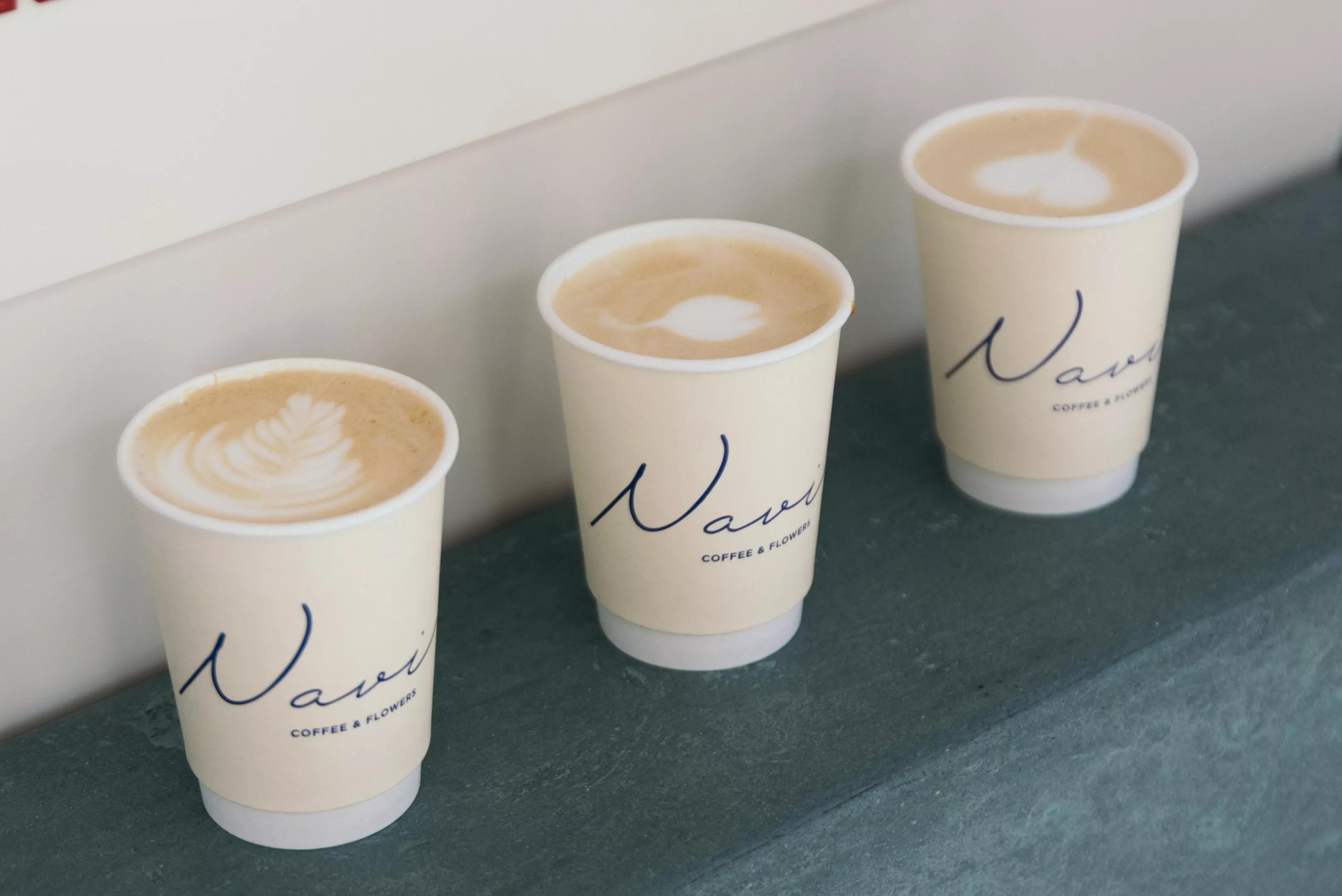 Three cups of coffee