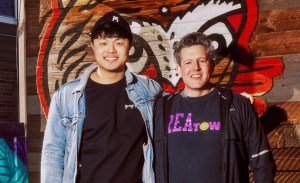 Two men posing for a photo