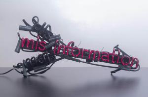 Neon light sculpture by James Akers