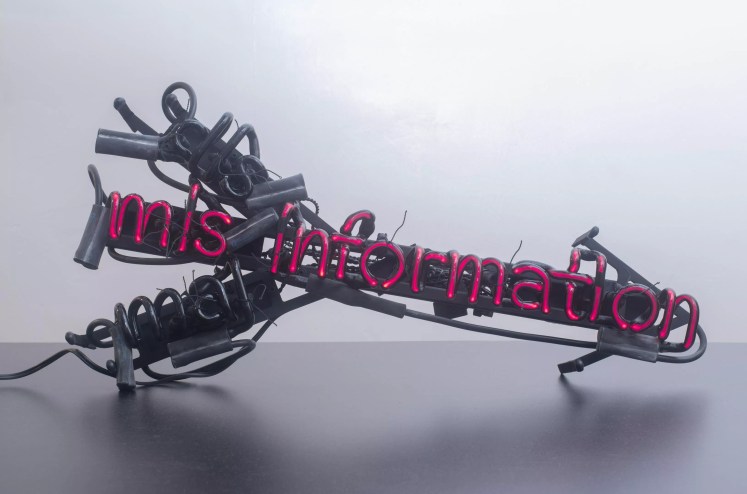 Neon light sculpture by James Akers