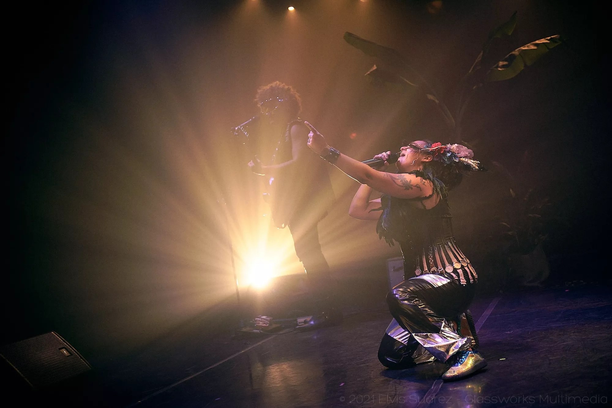 Sol Ruiz and Rey Rodriguez on stage for Positive Vibration Nation