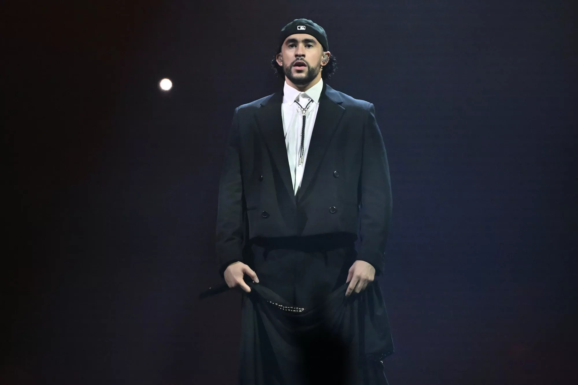Bad Bunny on stage at T-Mobile Arena in Las Vegas