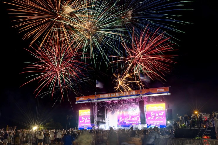 Firework over the main stage at Country Bay Music Festival