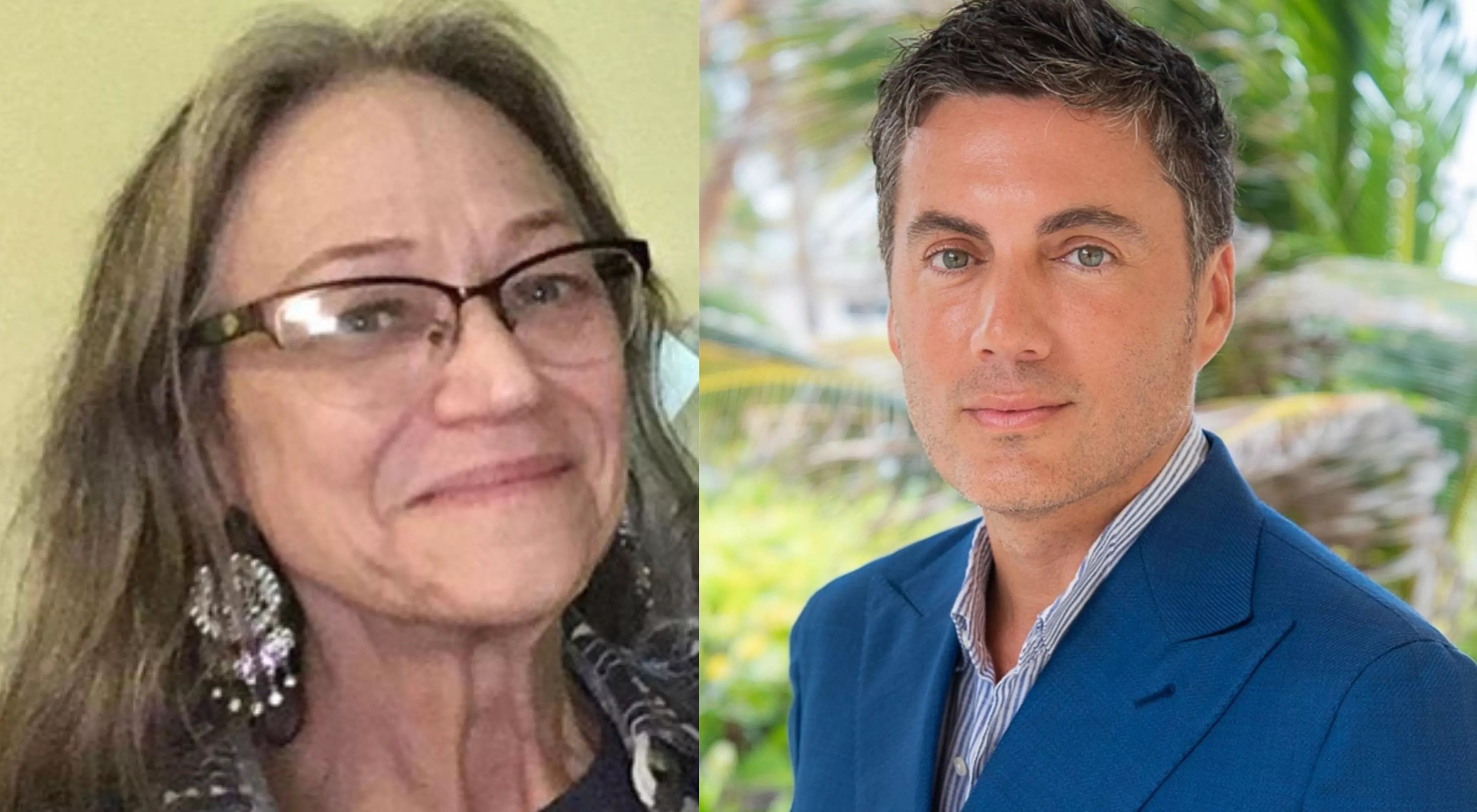 Headshots of Maureen Saunders Scott and Fabián Basabe