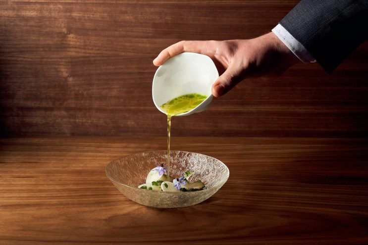 pouring olive oil