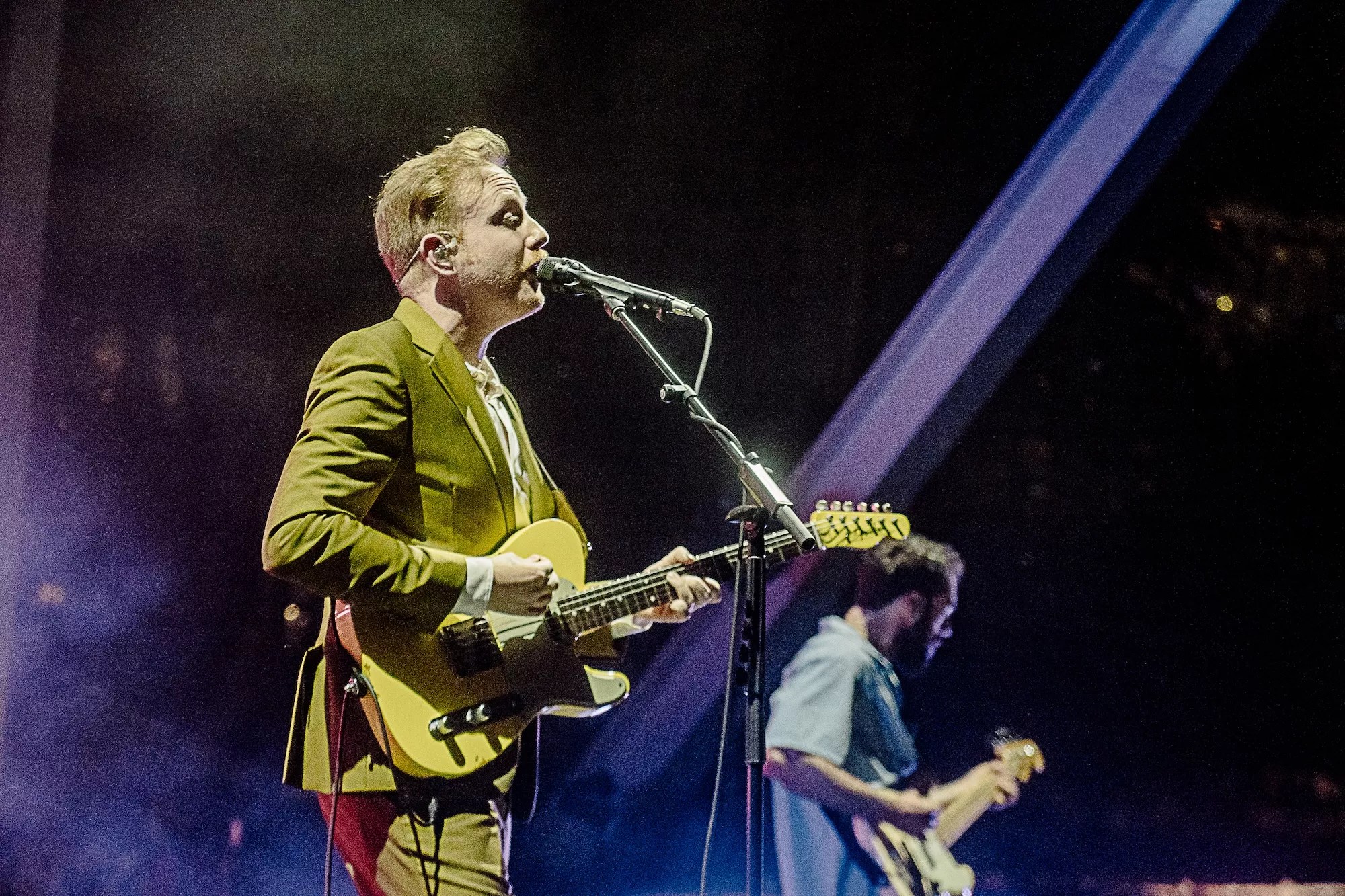 Alex Trimble of Two Door Cinema Club performing onstage at FPL Solar Amphitheater