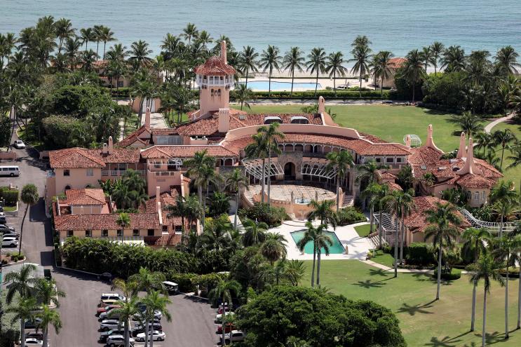 Aerial view of expansive Mar-a-Lago resort, Donald Trump's 120-room, oceanfront club and residence