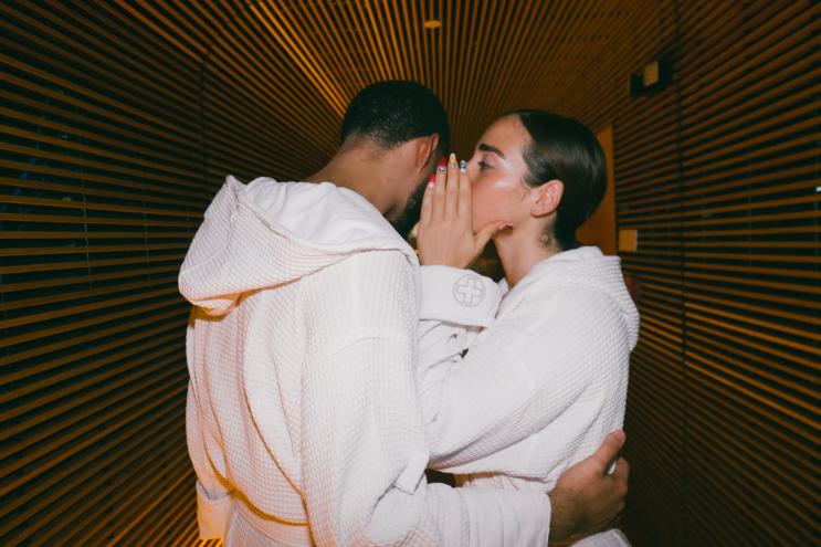 A couple in robes