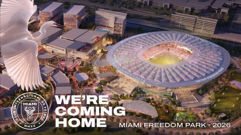 Aerial Rendering of Miami Freedom Park stadium