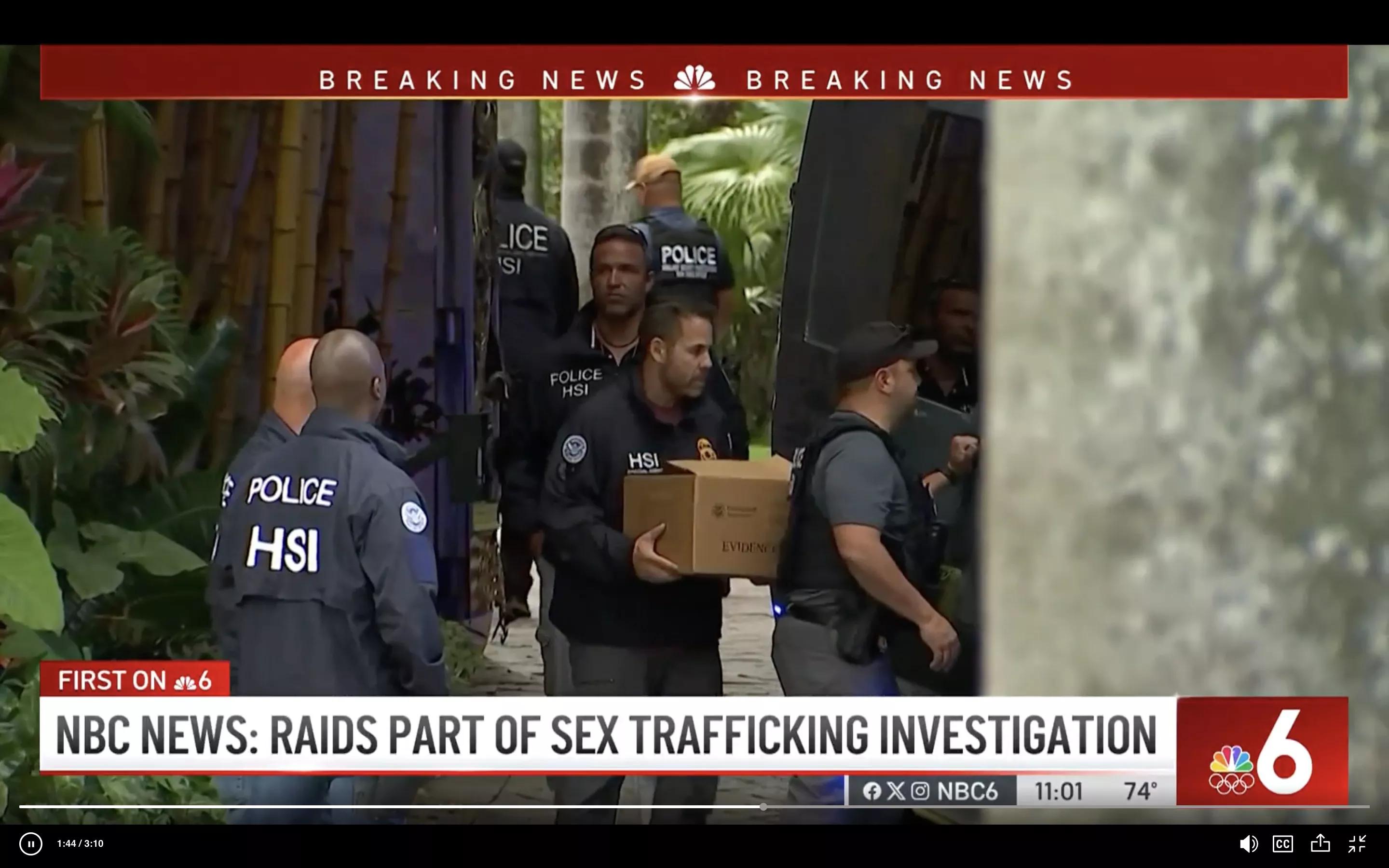 federal agents outside Sean "Diddy" Combs' home.