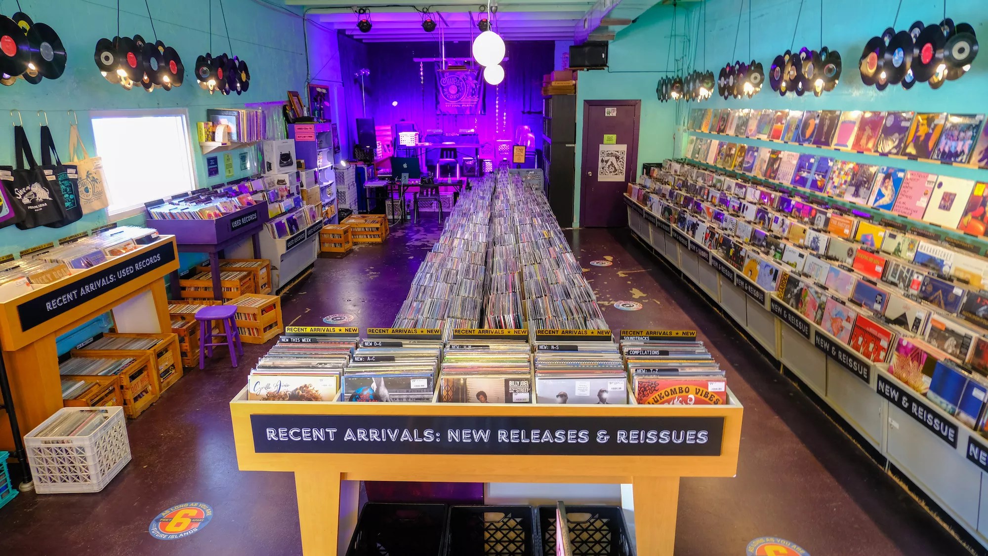 Interior of Sweat Records in Miami