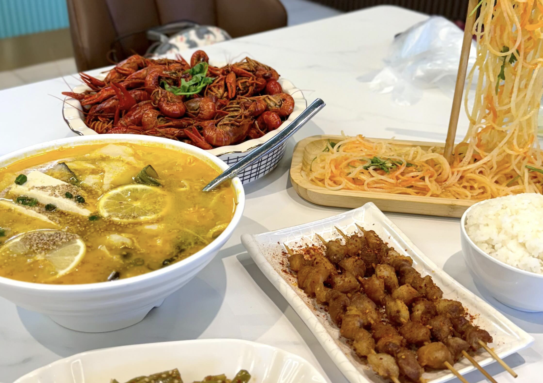 chinese food on table