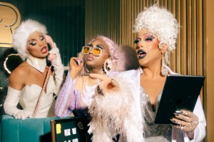 Drag queens at the hostess stand at R House in Miami