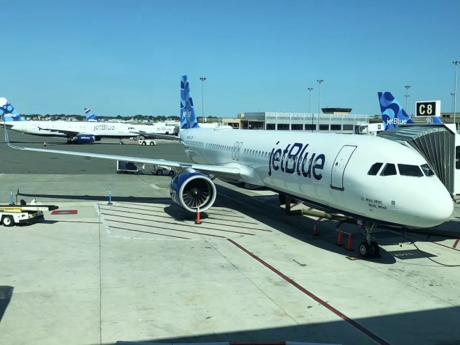 A JetBlue plane.